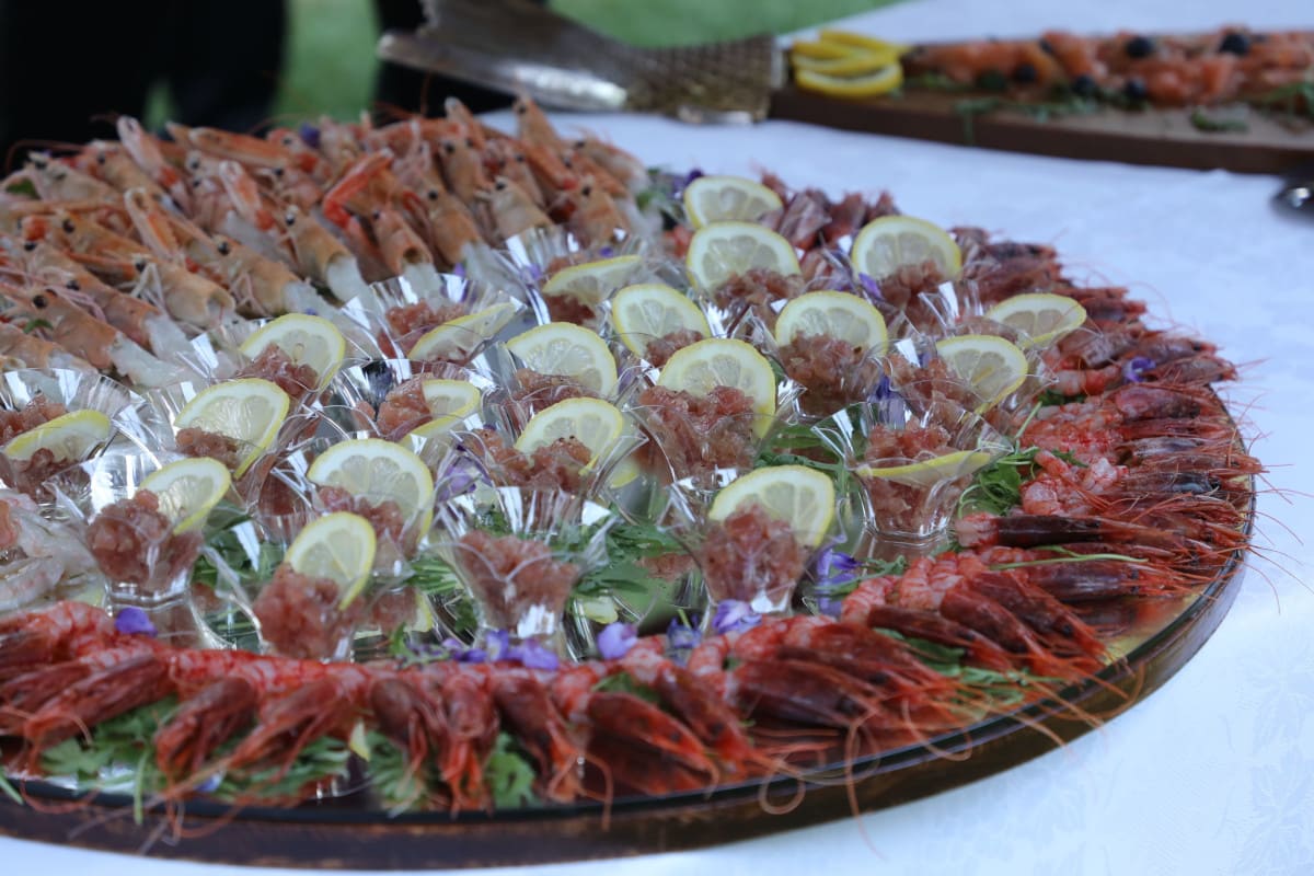 Antipasti a base di pesce per matrimoni. Villa Damiani a Campese, Bassano